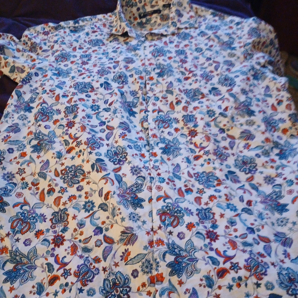 Cremieux Classics Paisley Button Up Shirt, Large